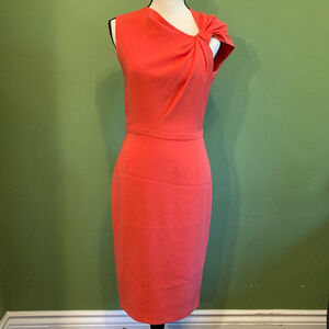 Women's MaxMara Studio Sheath Dress Orange /Pink /salmon Size 8